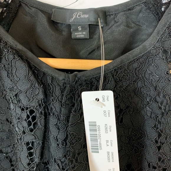 J.Crew Short-Sleeve Lace Top Black Size Small - Picture 5 of 7